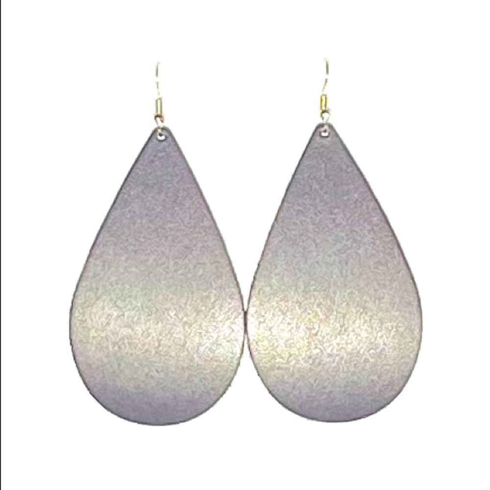 Real Genuine Leather Earrings - Dark Plum